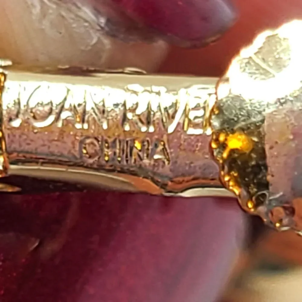 Joan Rivers Gold clip on Earrings with Crystal Rhinestone